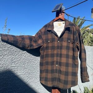RedHead Brown Plaid Men's fleece lined Shirt Jacket